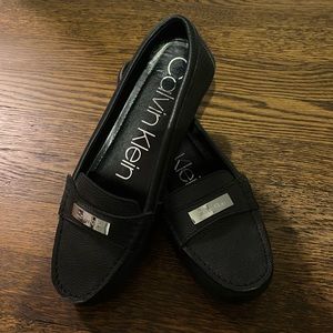 Calvin Klein Black pebbled leather loafers